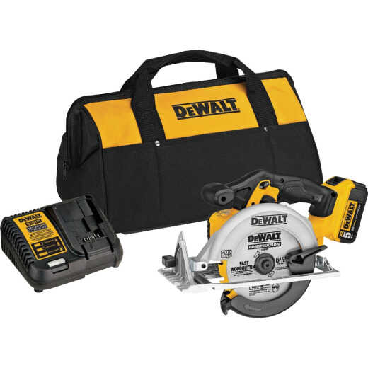 DEWALT 20V MAX 6-1/2 In. Cordless Circular Saw Kit with 5.0 Ah Battery & Charger