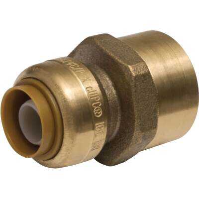 SharkBite 3/8 In. (1/2 in. OD) x 1/2 In. FNPT Reducing Brass Push-to-Connect Female Adapter
