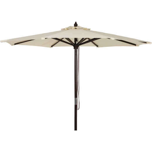 Outdoor Expressions 7.5 Ft. Pulley Cream Market Patio Umbrella with Chrome Plated Hardware