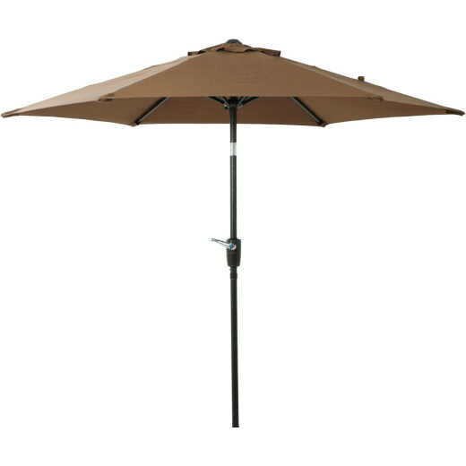 Outdoor Expressions 7.5 Ft. Aluminum Tilt/Crank Brown Patio Umbrella